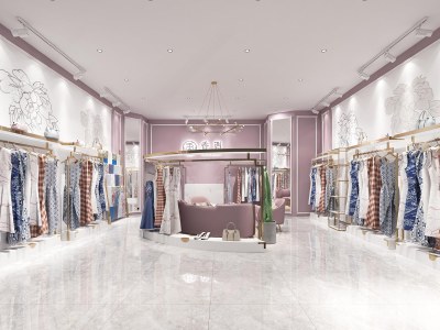 现代服装店3D模型下载